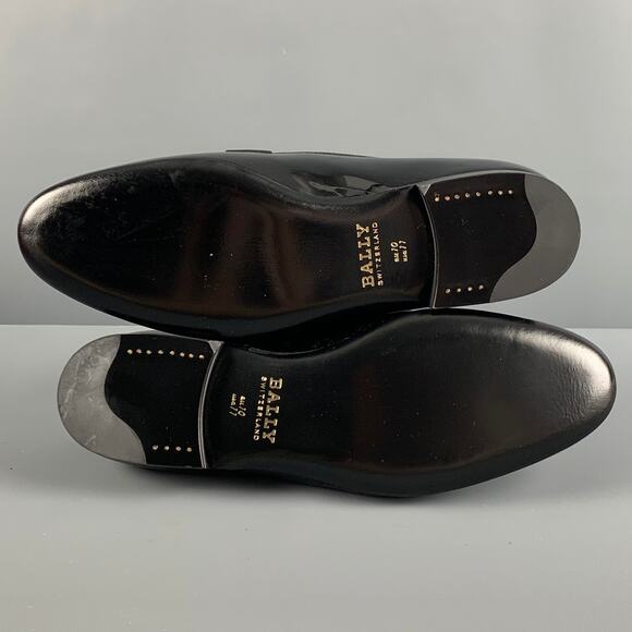 BALLY Size 11 Black Solid Leather Slip On Loafers main image 9